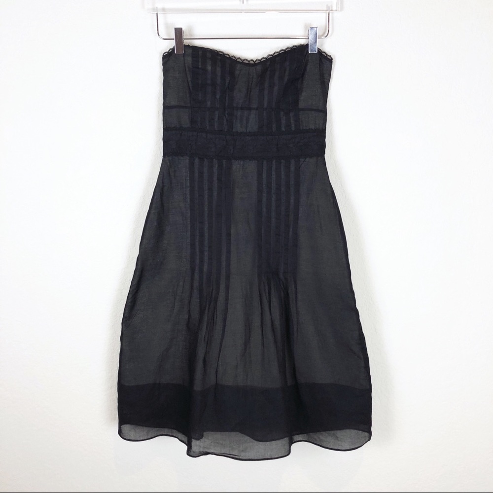 Anthropologie Odille black strapless dress size 4